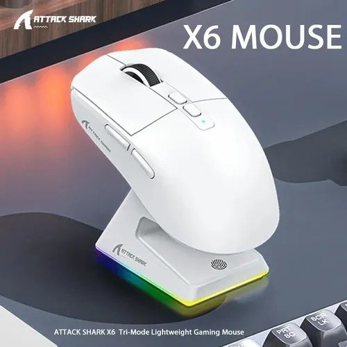 😱 Mouse Gamer Sem Fio Attack Shark X6 Tri Mode