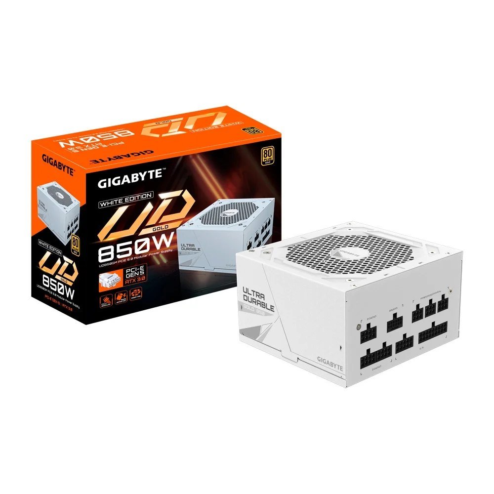 😱 Fonte Gigabyte UD850GM PG5W, 850W, 80 PLUS Gold, Modular, PFC Ativo, Branca