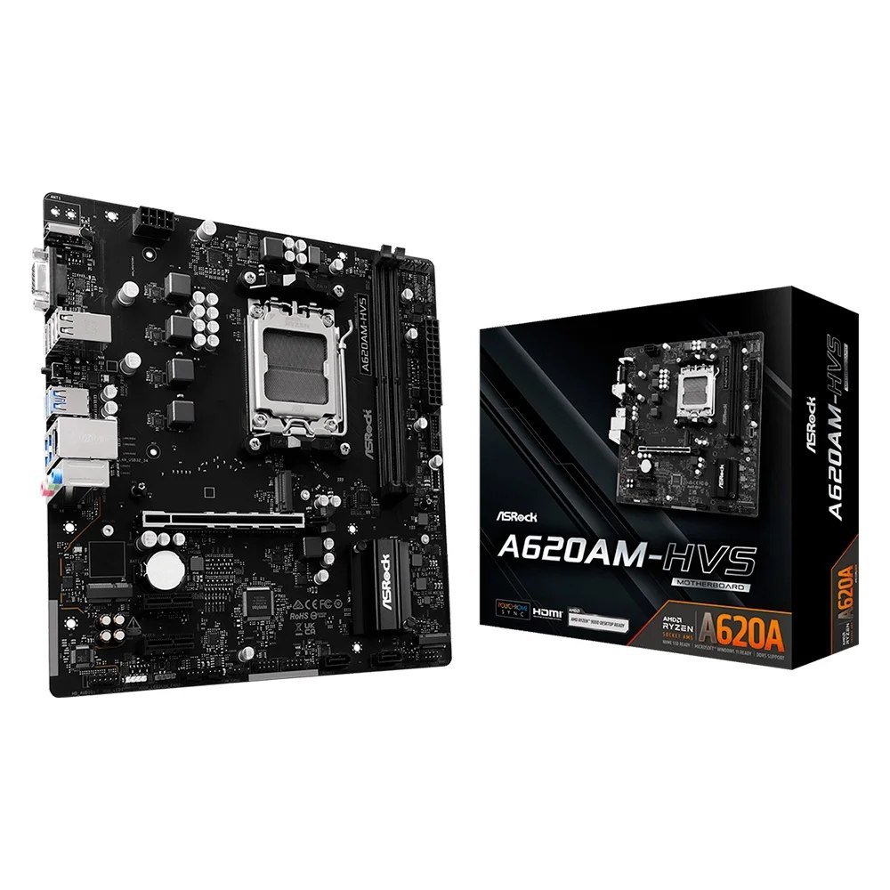 😱 Placa-Mãe Asrock A620AM-Hvs, Ryzen AM5 A620A, Micro ATX, DDR5