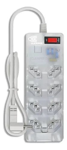 😱 Filtro de Linha Clamper Energia 8 Tomadas Bivolt com DPS e Proteção LCF Transparente