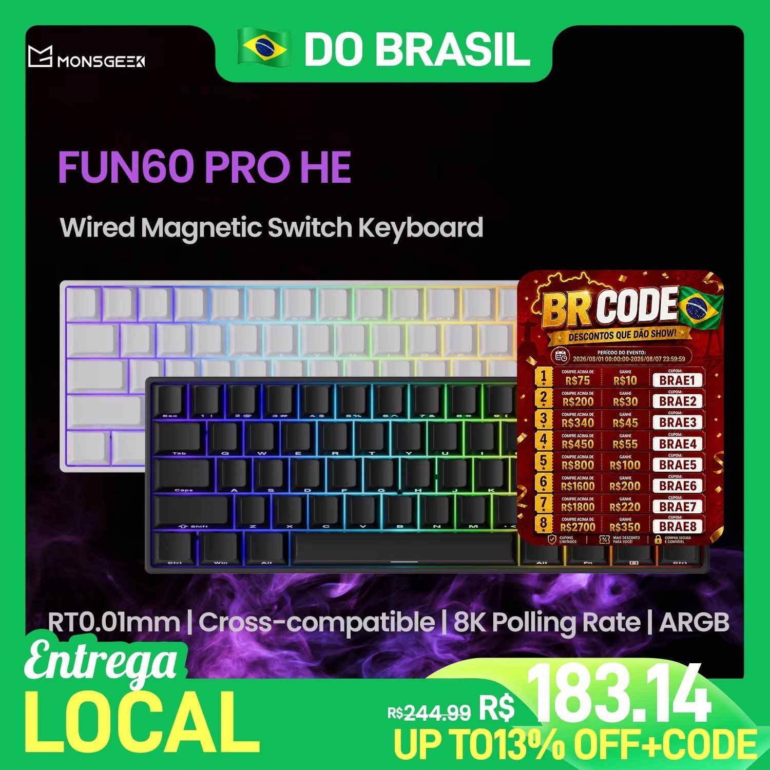 😱 Teclado Magnético Akko MonsGeek Fun60 Pro Wired