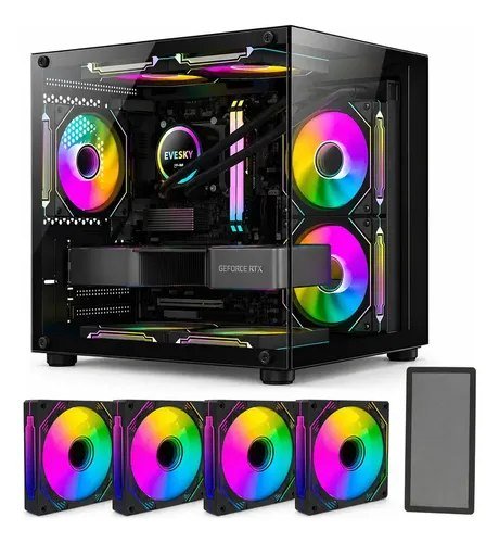 😱 Gabinete Gamer Hayom Aquário Com 4 Cooler Fan Led Rgb