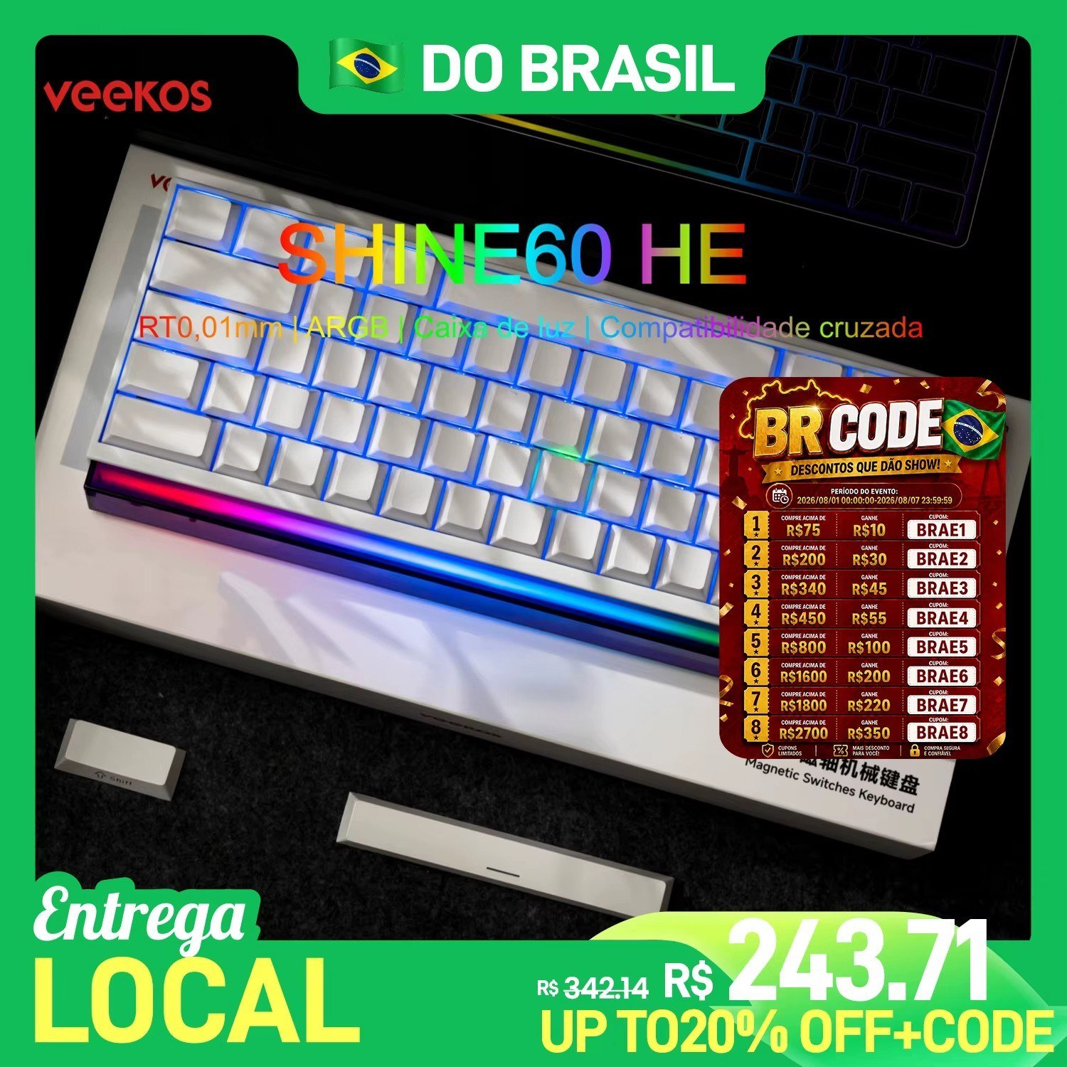😱 Teclado Magnético Shine60 HE
