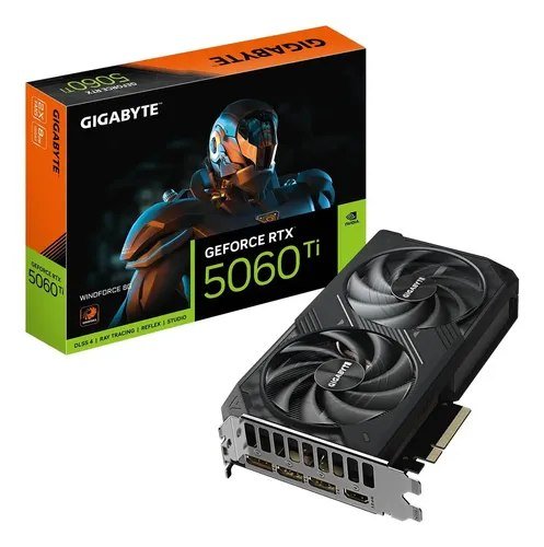 😱 RTX 5060 Ti Placa De Vídeo Gigabyte RTX5060 Ti Windforce 2x 8GB Gddr7