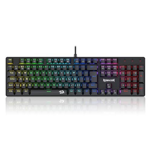 😱 Teclado Mecanico Gamer Redragon Sindri Rainbow Preto