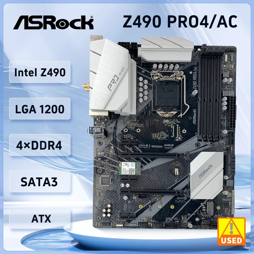 😱 Placa mãe Asrock Z490 PRO4/AC LGA1200 Intel Z490m ATX DDR4 LGA 1200