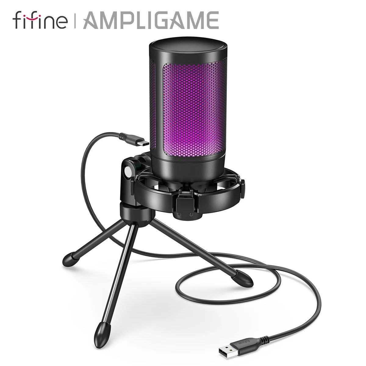 😱 Microfone Fifine Ampligame A2 (PRETO)