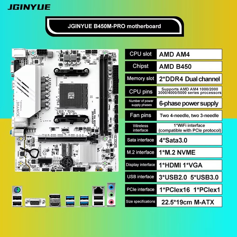 😱 Placa-mãe JGINYUE B450M PRO ARGB