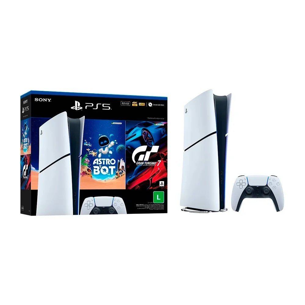 😱 Console Sony PlayStation 5, Edição Digital, SSD 825GB, Controle Sem Fio DualSense + 2 Jogos Digitais