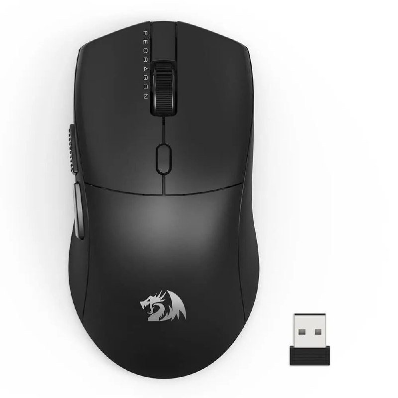😱 Mouse Gamer Sem Fio Redragon Neva Pro, 26000 DPI, Ambidestro, 1000Hz, USB Tipo-C, Bluetooth, USB 2.4 GHz, Preto