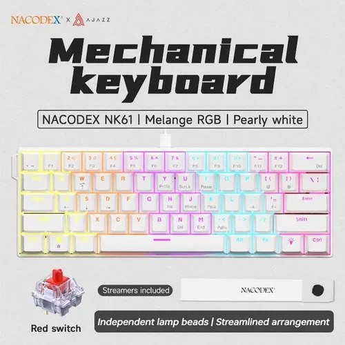 😱 Teclado Mecânico Ajazz X Nacodex NK61, Switch Red