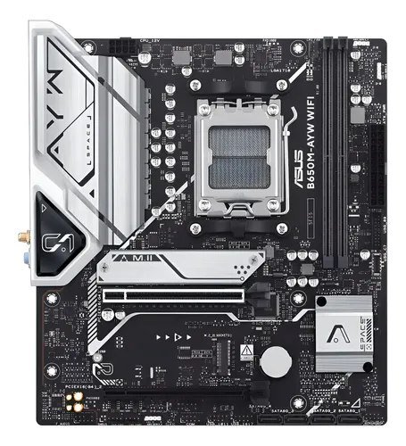 😱 Placa Mãe Asus B650m Ayw Wi-fi B650 Amd Am5 Ddr5 Matx Preto Cinza-escuro