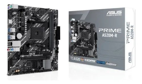 😱 Placa Mãe Asus Prime A520m-r Am4 Ddr4 Micro-atx