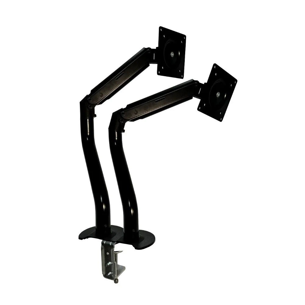 😱 Suporte de Mesa Articulado para 2 Monitores de 15" a 34" Dual Iron Lift Rise Mode, Ajuste de altura, Pistão a Gás, Preto - RM-IL-02-B