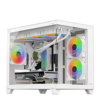 😱 Gabinete Gamer Husky Dome 210, Mini Tower, M-ATX, Lateral e Frontal em Vidro, Sem FANs, Branco - HGN210BR