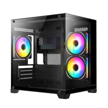 😱 Gabinete Gamer Husky Dome 10, Micro-ATX, Lateral e Frontal em Vidro, Sem Fans, Preto - HGN10PT