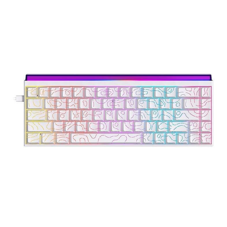 😱 Teclado Mecanico Ajazz NK68, Rainbow, Switch Vermelho, Branco, NK68-WH