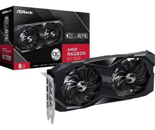 😱 Placa de Vídeo ASRock Radeon RX 7600 8GB Challenger OC GDDR6 HDMI 2.1