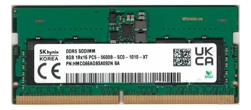 😱 Memória SK Hynix Notebook 8GB 1RX16 DDR5 5600MHz (1x8GB) OEM - HMCG66AGBSA092N
