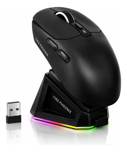 😱 Mouse Sem Fio Com Dock Fire Phoenix Paw 3311 Bk-R3X-Gpcr