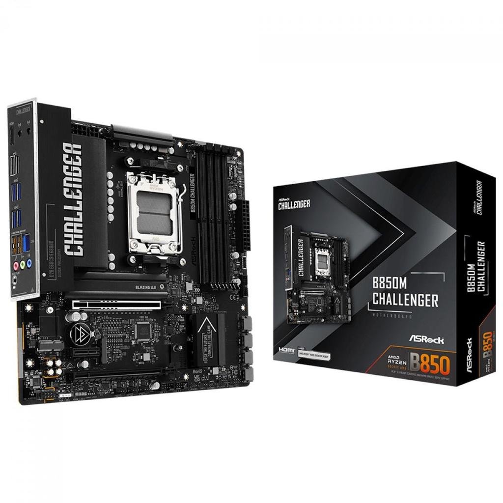 😱 Placa Mãe ASRock B850M Challenger, Chipset B850, AMD AM5, mATX, DDR5