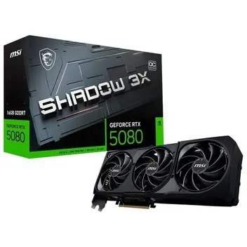 😱 Placa de Vídeo MSI GeForce RTX 5080 16G SHADOW 3X OC, 16GB GDDR7, 256 bits, NVIDIA GeForce RTX 5080 - G5080-16S3C