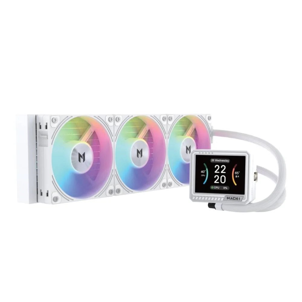 😱 Water Cooler MACH1 GLACIAL, ARGB, 360mm, AMD e Intel, Branco