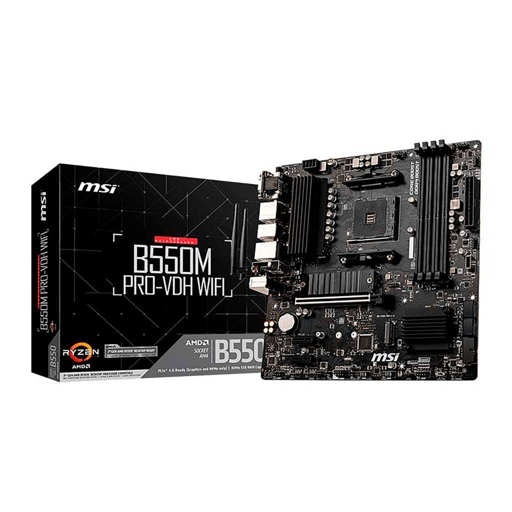 😱 Placa Mãe MSI B550M PRO-VDH, Chipset B550, Socket AM4, AMD, DDR4, WIFI - 911-7C95-059