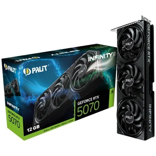 😱 Placa de Vídeo Palit NVIDIA GeForce RTX 5070 Infinity 3, 12GB, GDDR7, DLSS, Ray Tracing, NE75070019K9-GB2050S