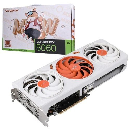 😱 Placa de Vídeo Colorfire NVIDIA GeForce RTX 5060 MEOW-ORG 8GB-V, 8GB, GDDR7, DLSS, Ray Tracing