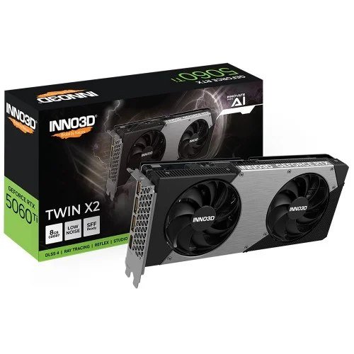😱 Placa de Vídeo INNO3D NVIDIA GeForce RTX 5060 Ti TWIN X2, 8GB, GDDR7, DLSS, Ray Tracing, N506T2-08D7-193075N