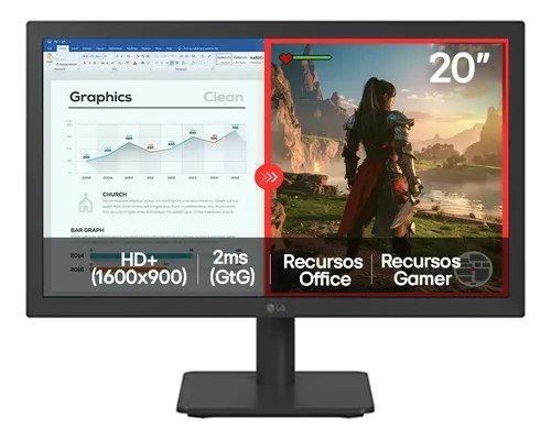 😱 Monitor LG LED Home & Office 20U401A-B Tela 20” HD+
