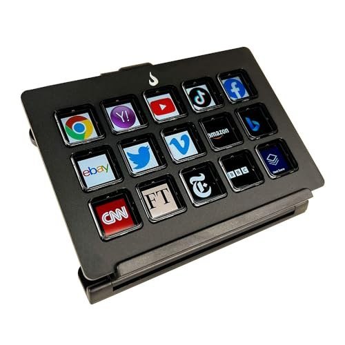 😱 Mesa Controladora de Stream Rise Mode Vision 02 Alumínio, 15 Teclas LCD, Premium, Preto RM-MC-02-B
