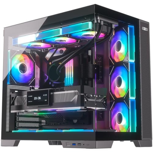😱 Gabinete Gamer Kalkan Asgard Evo Preto ATX Aquário Sem Fans Câmara Dupla Painel em Vidro Temperado Duplo USB 3.0 Painéis Perfurads Suporta Placas Mãe com Conectores Traseiros KLK00084