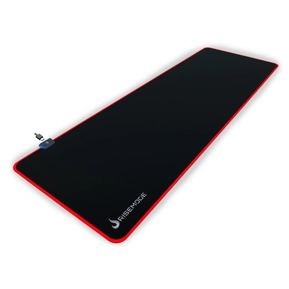 😱 Mousepad Gamer Rise Mode RGB, Estendido (900x300mm), Preto - RM-MP-07-RGB