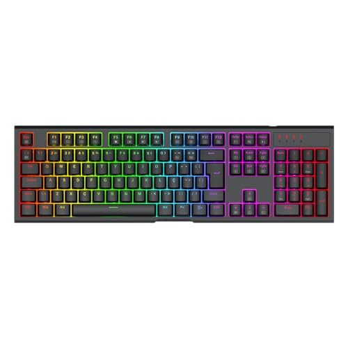 😱 Teclado Mecânico Gamer Redragon Argo RGB Preto Switch Marrom