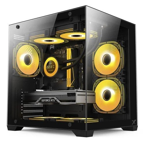 😱 Gabinete Gamer Brx Xtreme Glacier Mini Tower Lateral E Frontal De Vidro Com 3 Fans Preto R41B