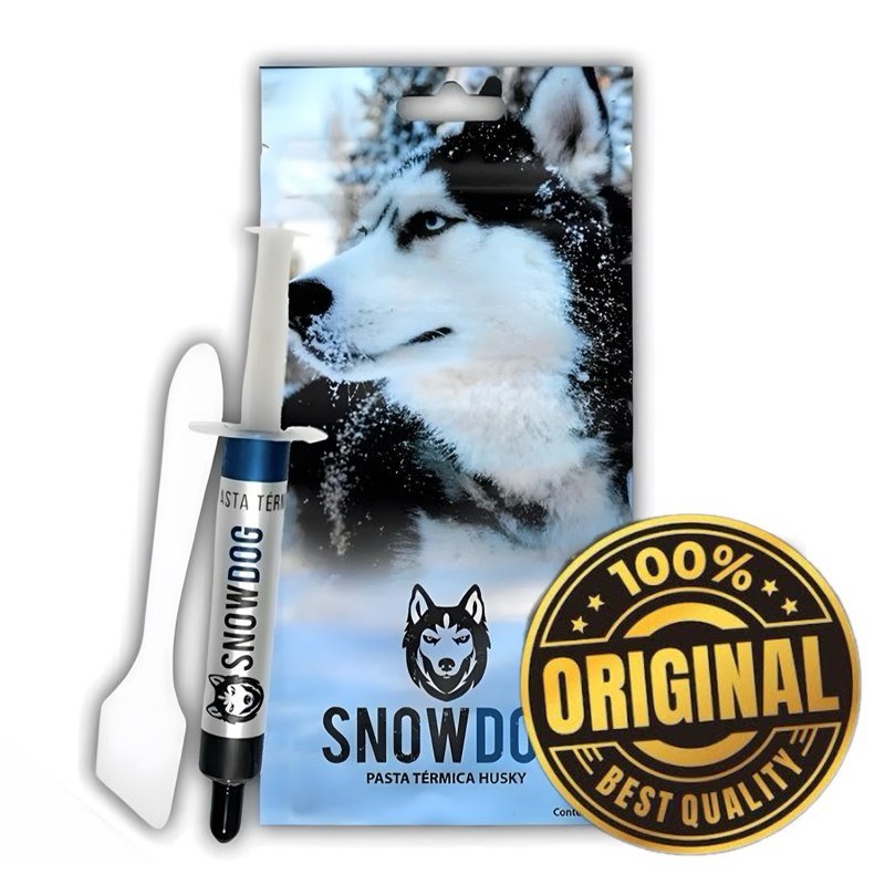 😱 Pasta Térmica Husky 1g / 3g SnowDog 12,8W/m.K Original - Processador, LED, Placas, XBOX, Playstation