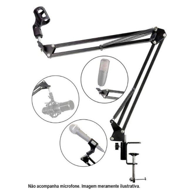 😱 Braço Suporte Pedestal De Mesa Articulado Para Microfones