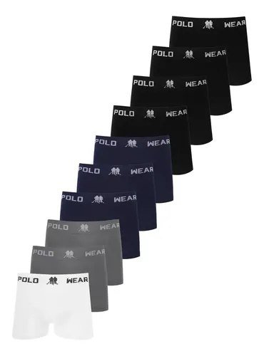 😱 Kit com 10 Cuecas Boxer Microfibra Polo Wear