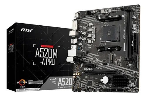 😱 Placa-mãe Msi A520m-a Pro Am4 Matx Ddr4 Hdmi Dvi M.2