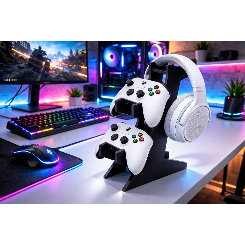 😱 Suporte Gamer Porta Controle Videogame Para Ps4 Xbox Ps5 Fone de Ouvido Headset