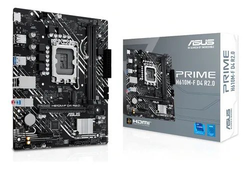😱 Placa Mãe Asus Prime Para Intel H610m-f D4 R2.0 2xddr4 Matx Cor Preto