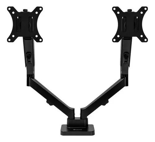 😱 Suporte Articulado com Pistão a Gás Para Dois Monitores Zinnia Nimbo 210 Preto 13 a 32 Pol com Braços Articulados e Design Discreto