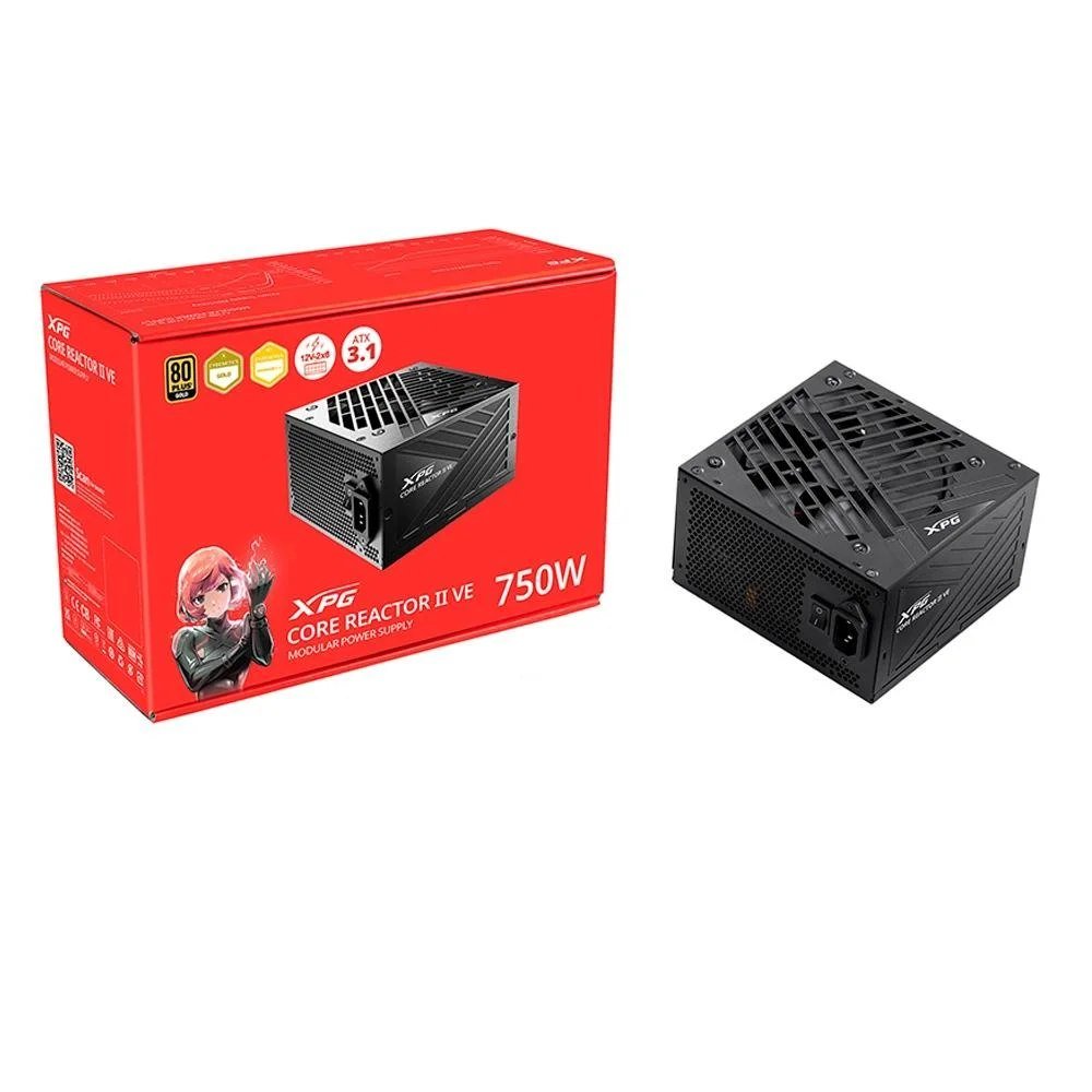 😱 Fonte Xpg Core Reactor Ii Ve 750W 80 Plus Gold Modular Pfc Ativo Preto