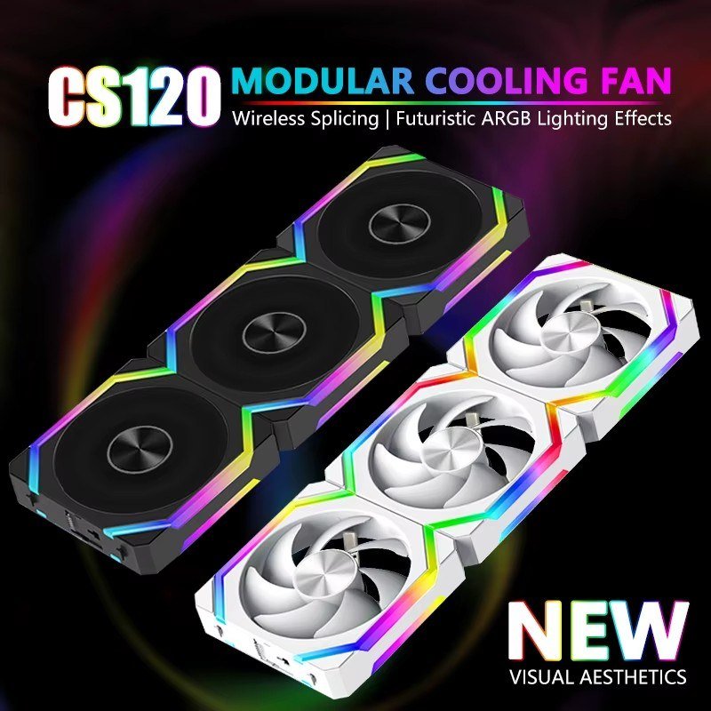 😱 Kit 3 fans UniFan Magnética Jumpeak CS120 aRGB 5v reverse ou normal 360mm cs 120