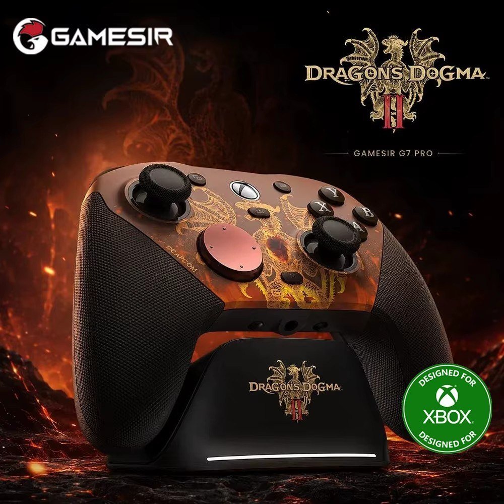 😱 GameSir G7 Pro Dragon's Dogma 2 Controle Oficial de Colaboração com Fio para Xbox Sem Fio para PC com Joysticks TMR e Gatilhos Hall
