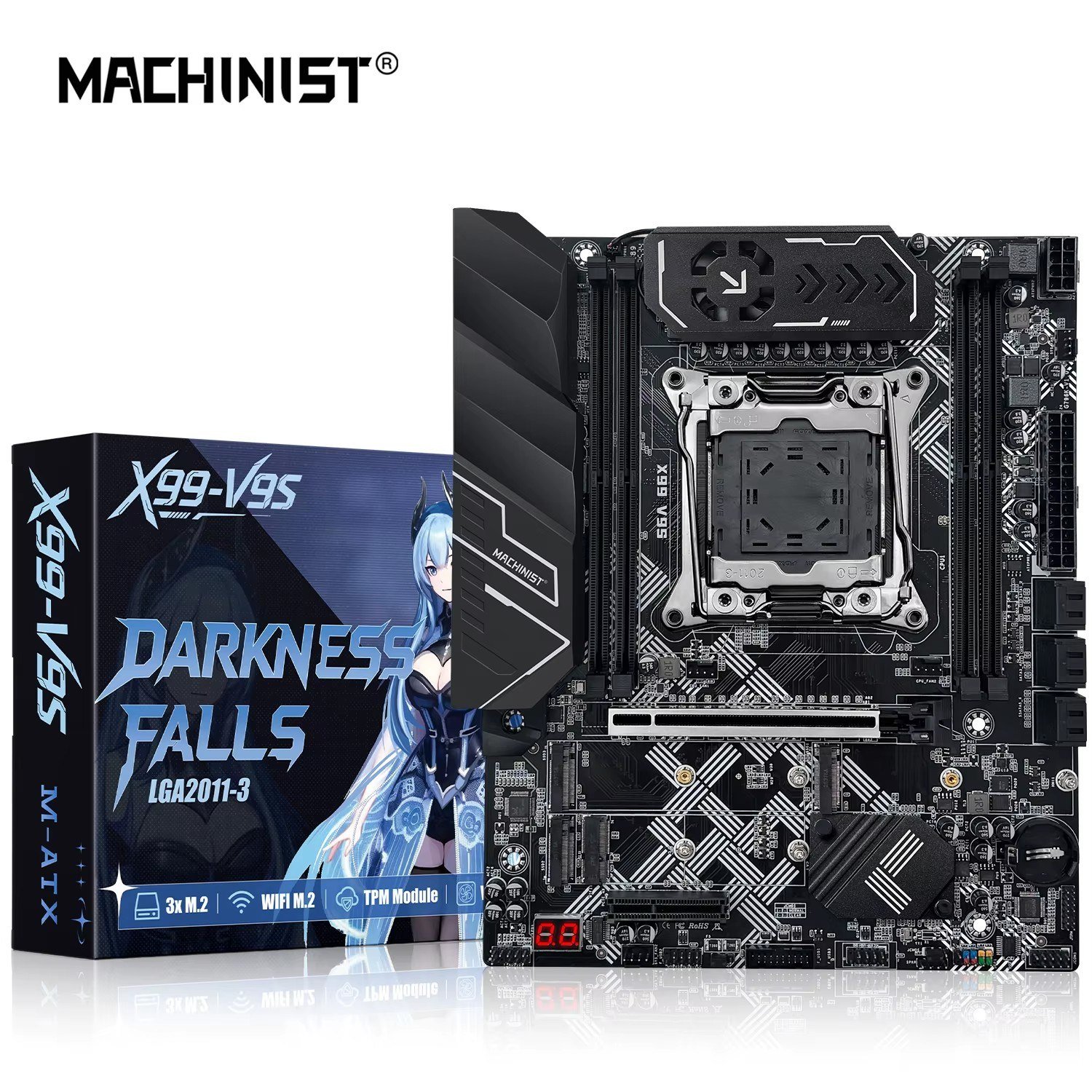 😱 Placa Mãe MACHINIST X99 V9S, Quad Channel, Chipset C612, Tpm 2.0, Secure Boot, Xeon