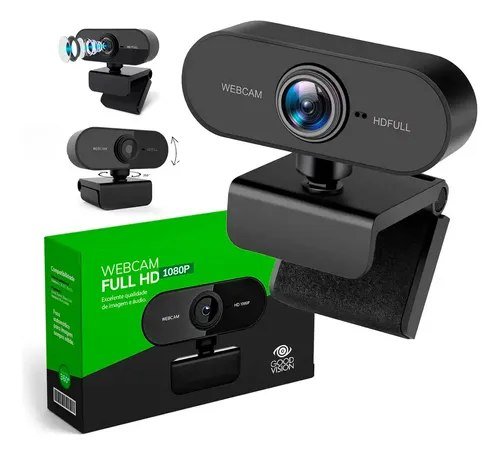 😱 Webcam Camera Full Hd Zoom 1080p 360 Graus Videoconferencia Streamcam Web Cam Entrada Usb 2.0 Com Microfone- GoodVision