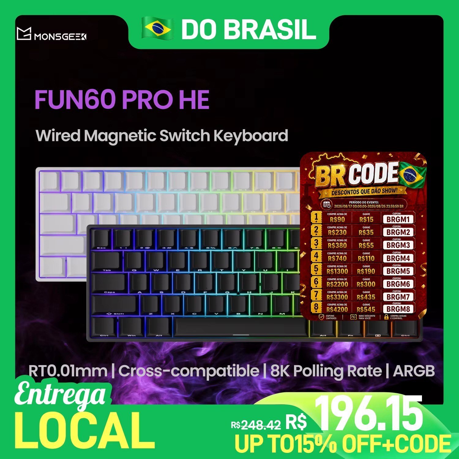 😱 Teclado Magnético Akko MonsGeek Fun60 Pro Wired